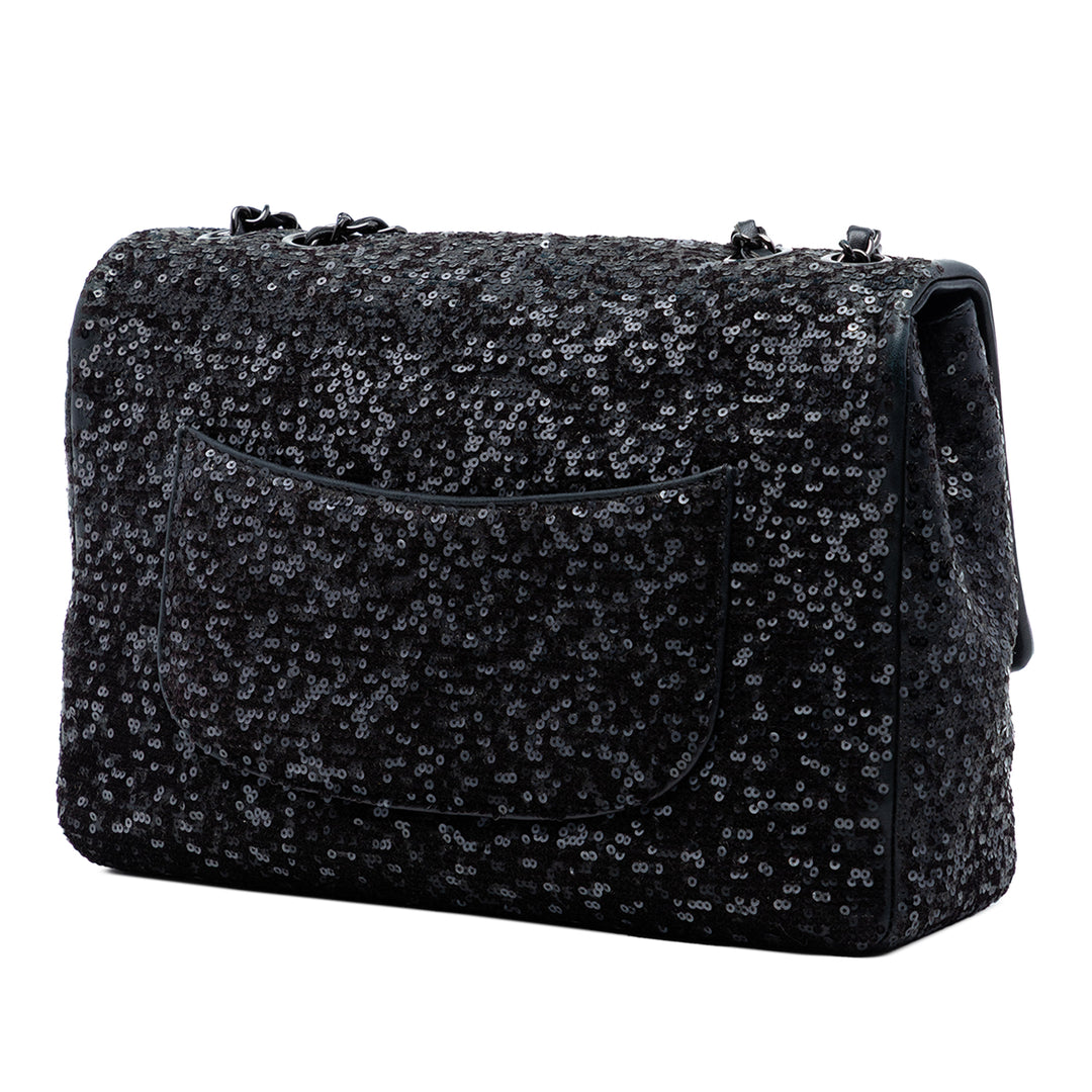 Chanel Jumbo Classic Sequinss Simple rabat