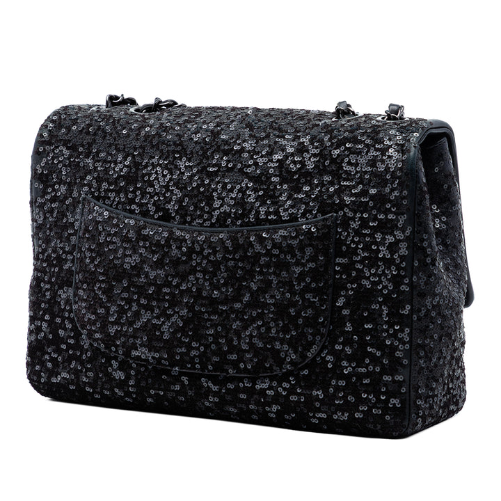 Chanel Jumbo Classic Sequinss Simple rabat