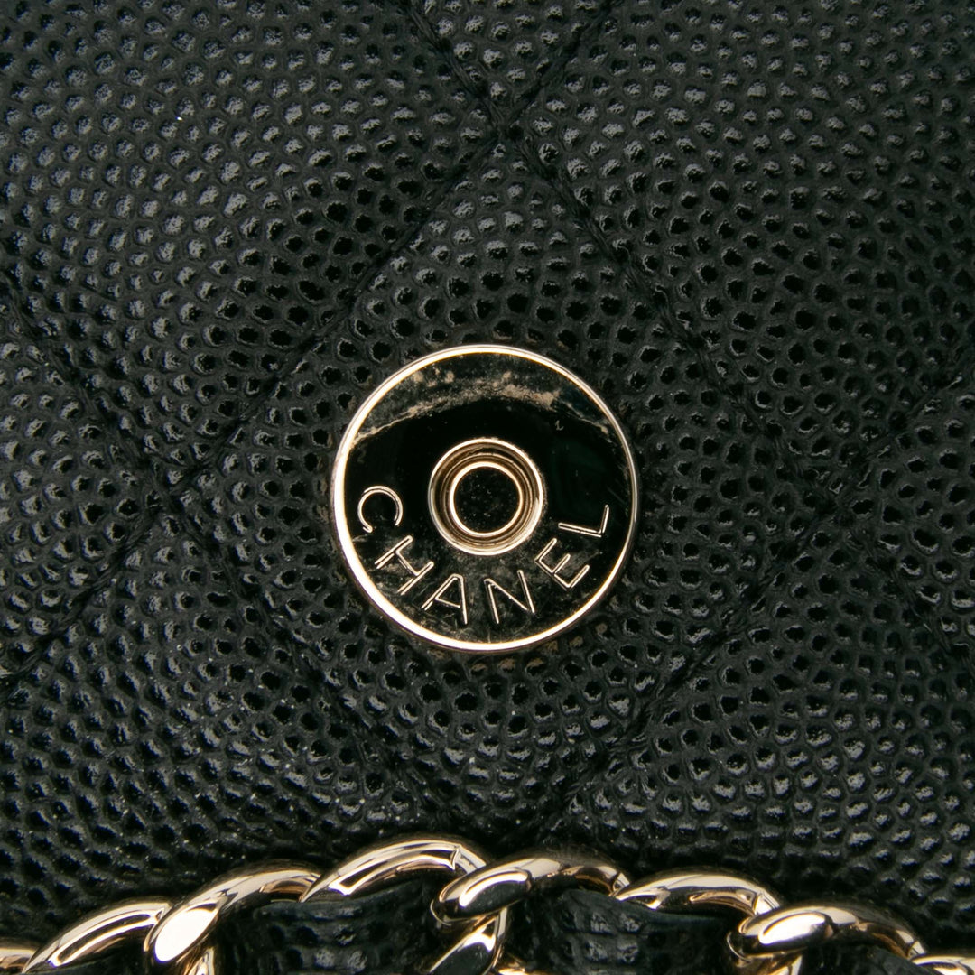 CC Quilted Caviar Chain Around Sunglasses Case Black - Gaby Paris