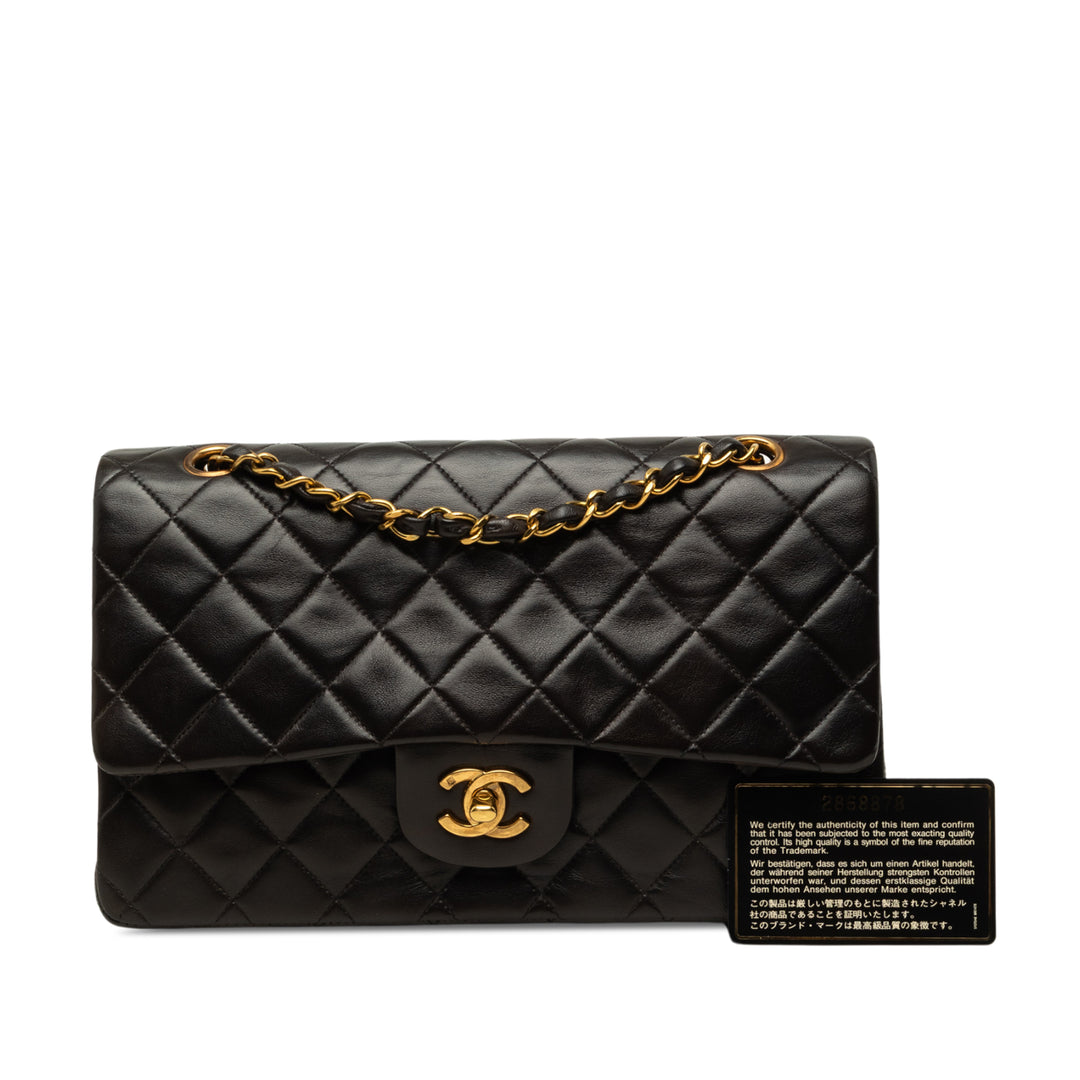 Chanel Sac porté épaule Classic Double rabat Moyen Cuir d'agneau Noir – vue 7 – GABY PARIS