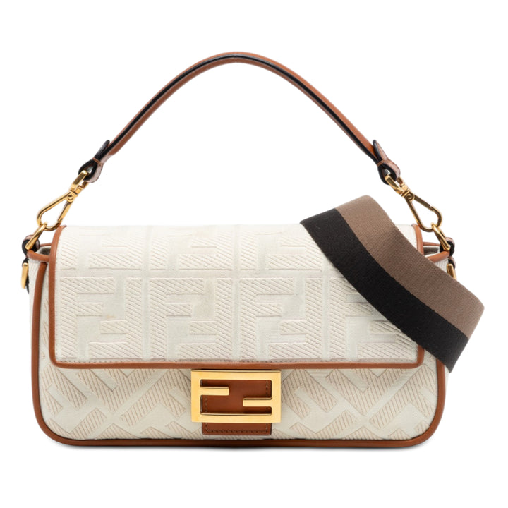 Fendi Zucca brodé Toile Baguette Sac