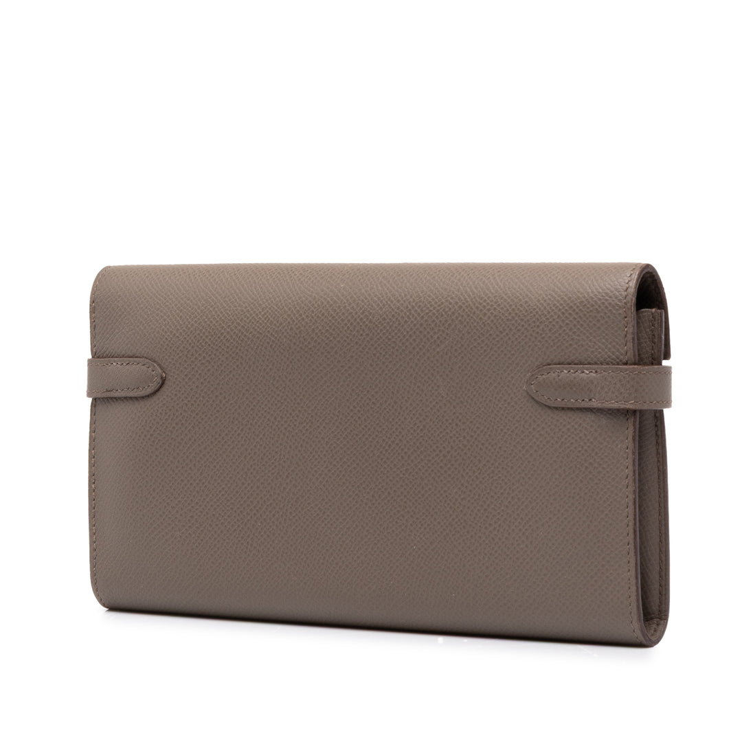 Hermès Kelly Portefeuille long Epsom Marron – vue 2 – GABY PARIS