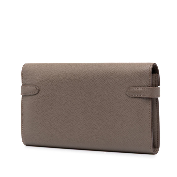 Hermès Kelly Portefeuille long Epsom Marron – vue 2 – GABY PARIS