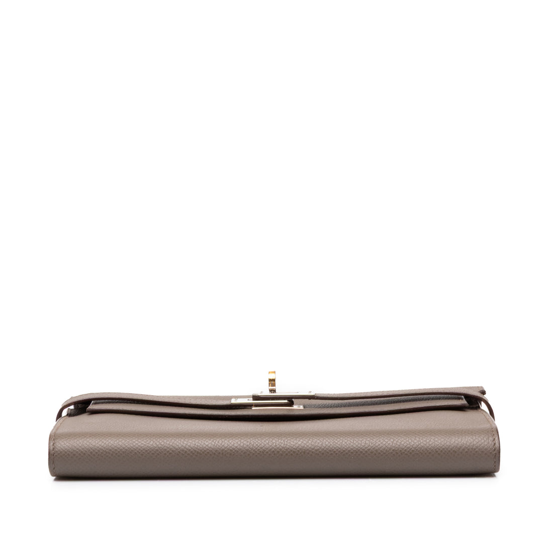 Hermès Kelly Portefeuille long Epsom Marron – vue 3 – GABY PARIS