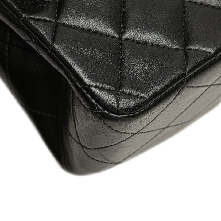 Medium Classic Lambskin Double Flap Black - Gaby Paris
