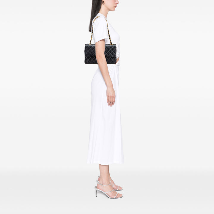 Medium Classic Lambskin Double Flap Black - Gaby Paris