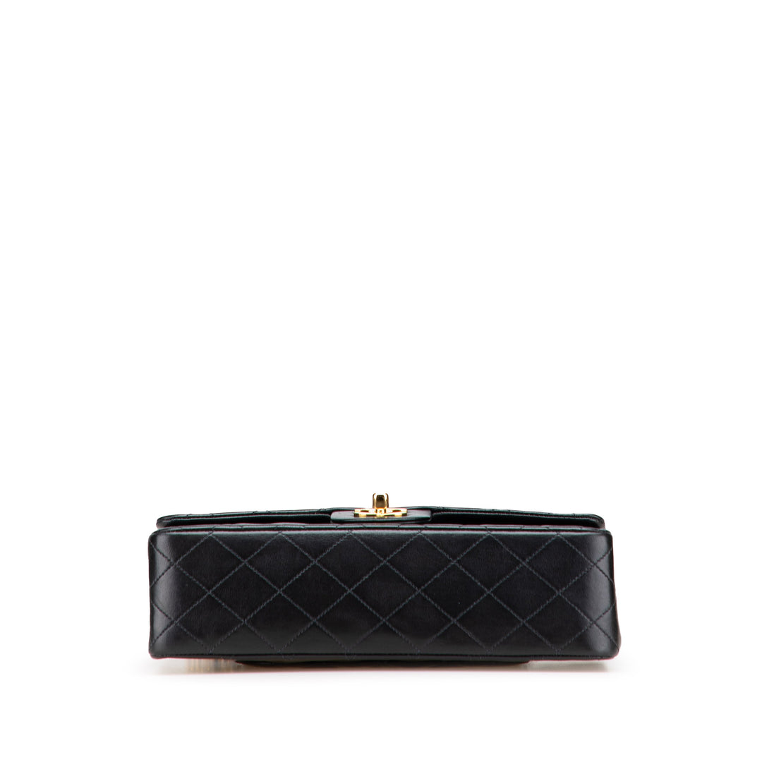 Medium Classic Lambskin Double Flap Black - Gaby Paris