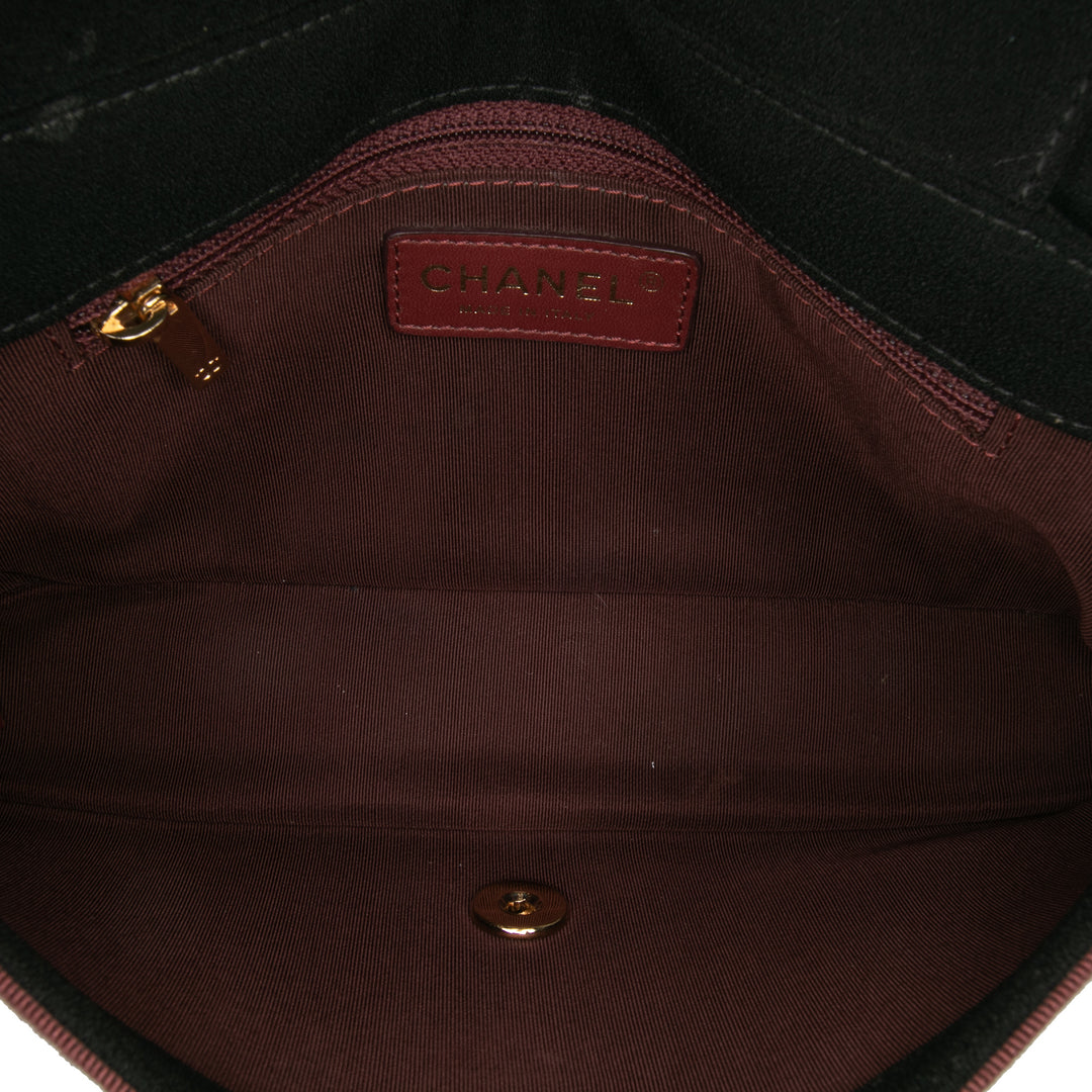 Small Bicolor Quilted Grosgrain Satin Small Mademoiselle Double Flap Red - Gaby Paris