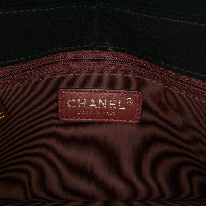 Small Bicolor Quilted Grosgrain Satin Small Mademoiselle Double Flap Red - Gaby Paris