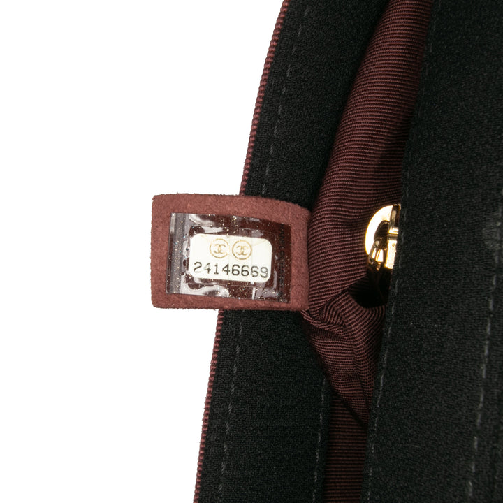 Small Bicolor Quilted Grosgrain Satin Small Mademoiselle Double Flap Red - Gaby Paris