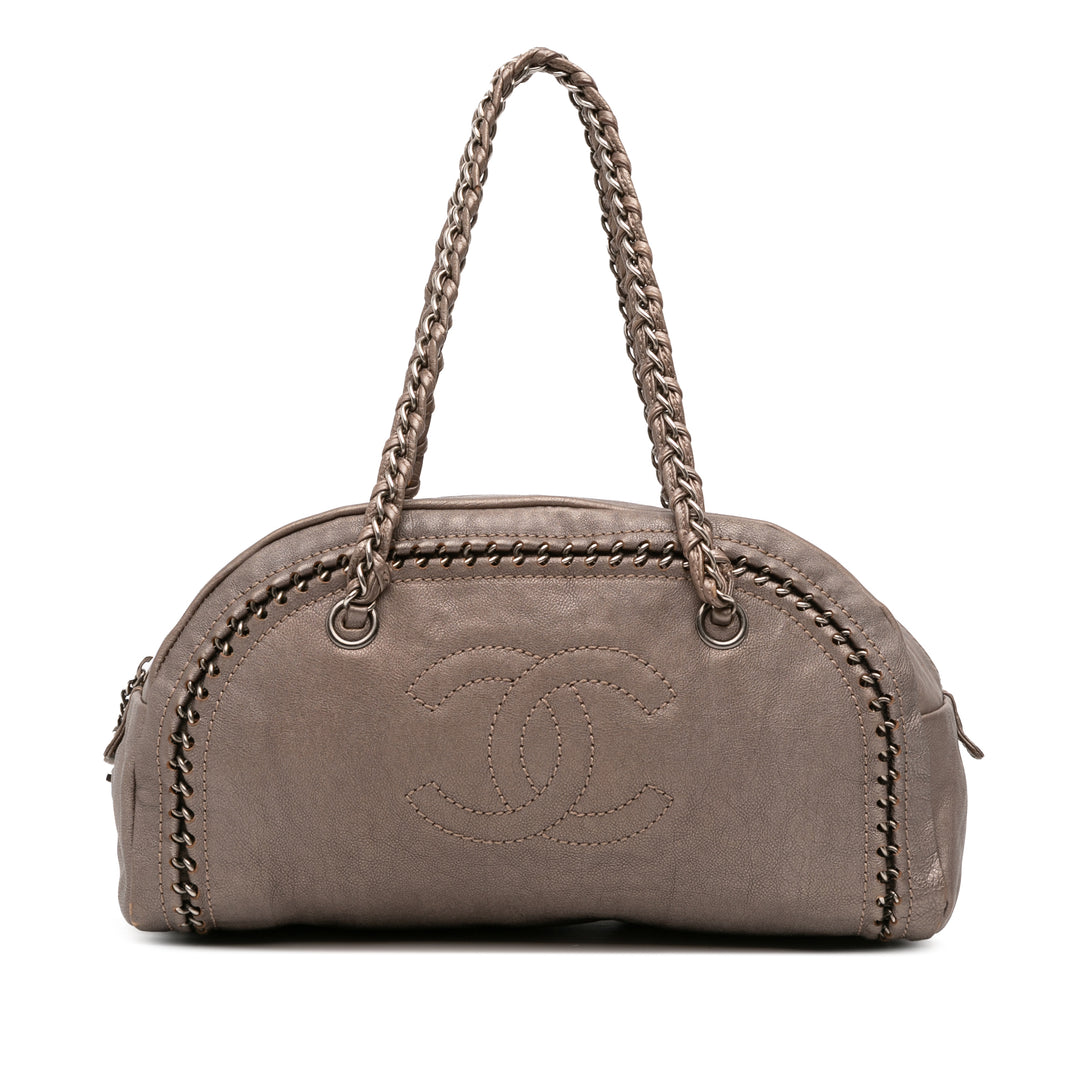 Chanel Medium Cuir de veau Luxe Ligne Bowler Bag Marron – GABY PARIS Authentique