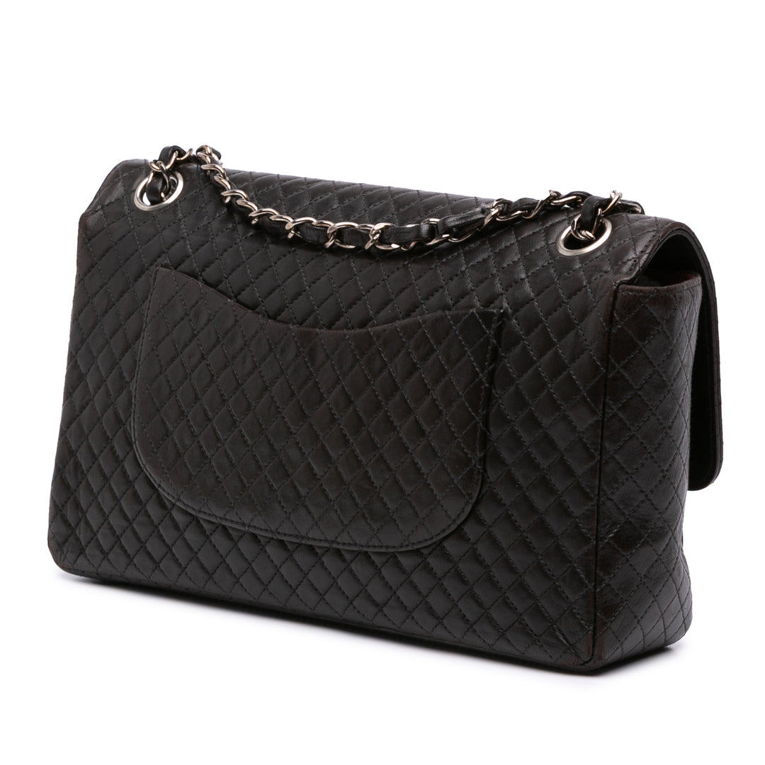 Chanel Medium Classic Microquilted Cuir d’agneau Simple rabat Noir