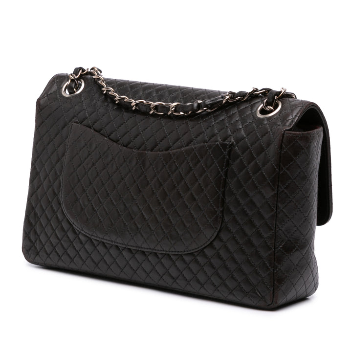 Chanel Medium Classic Microquilted Cuir d’agneau Simple rabat Noir