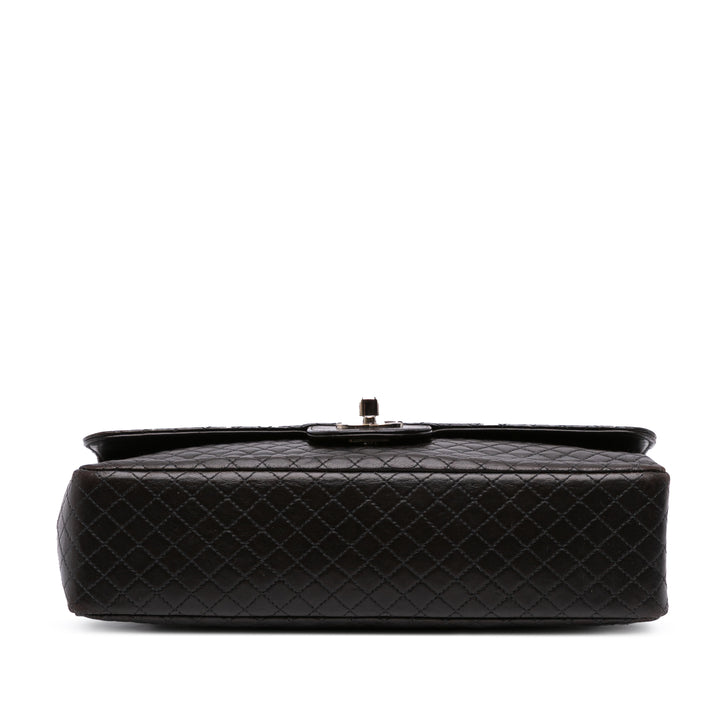 Chanel Medium Classic Microquilted Cuir d’agneau Simple rabat Noir