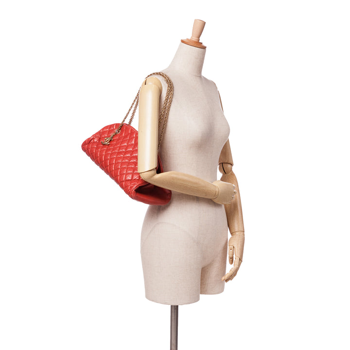 Medium Lambskin Just Mademoiselle Bowling Bag Red - Gaby Paris