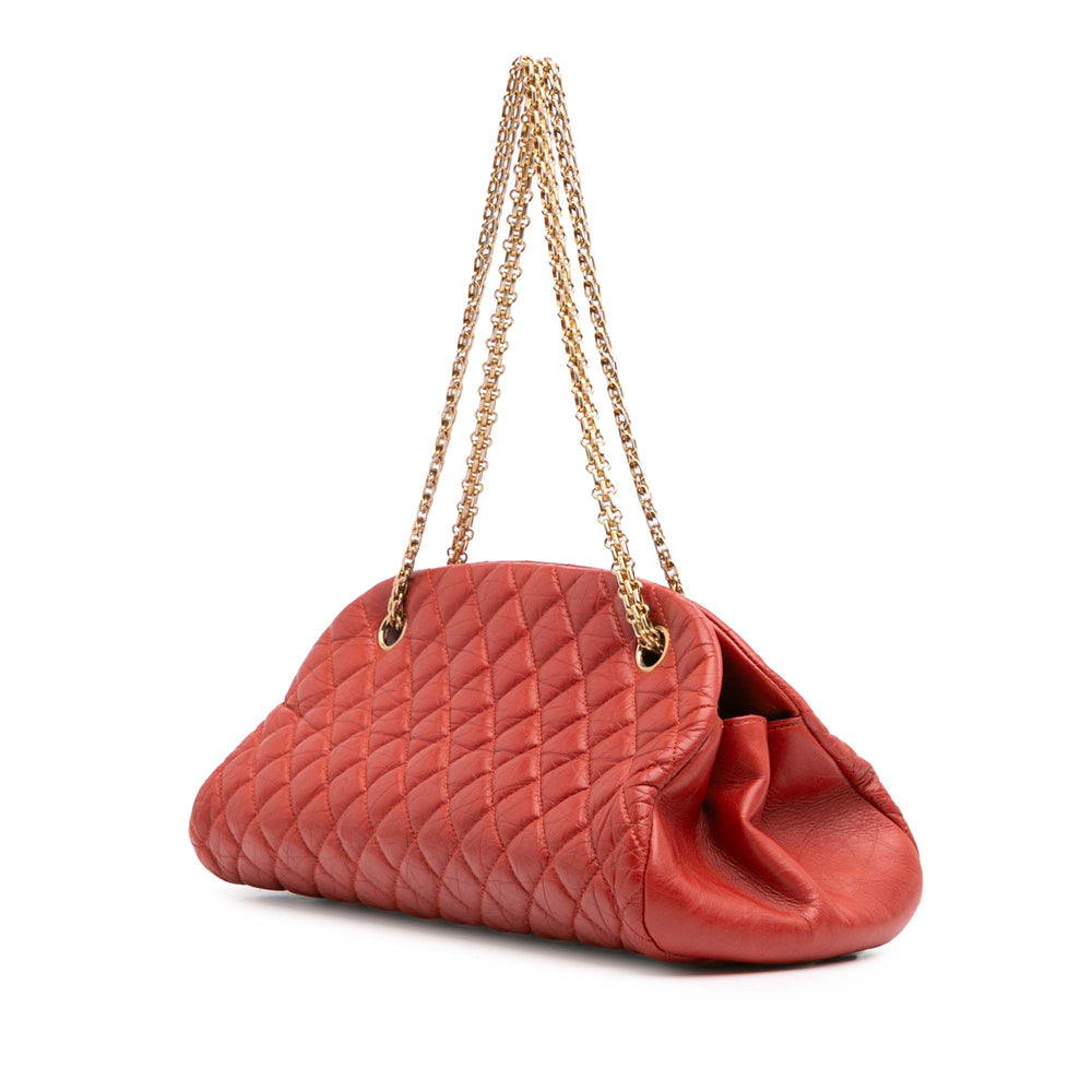 Medium Lambskin Just Mademoiselle Bowling Bag Red - Gaby Paris