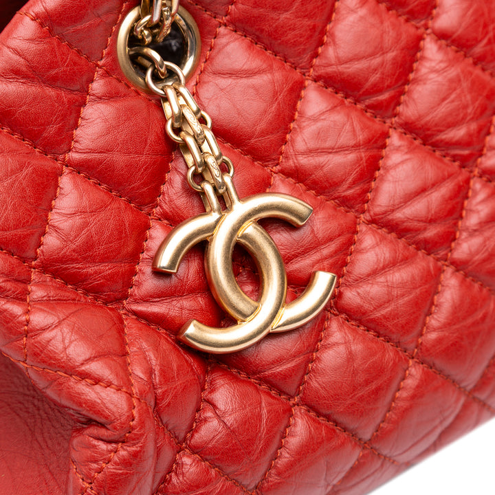 Medium Lambskin Just Mademoiselle Bowling Bag Red - Gaby Paris