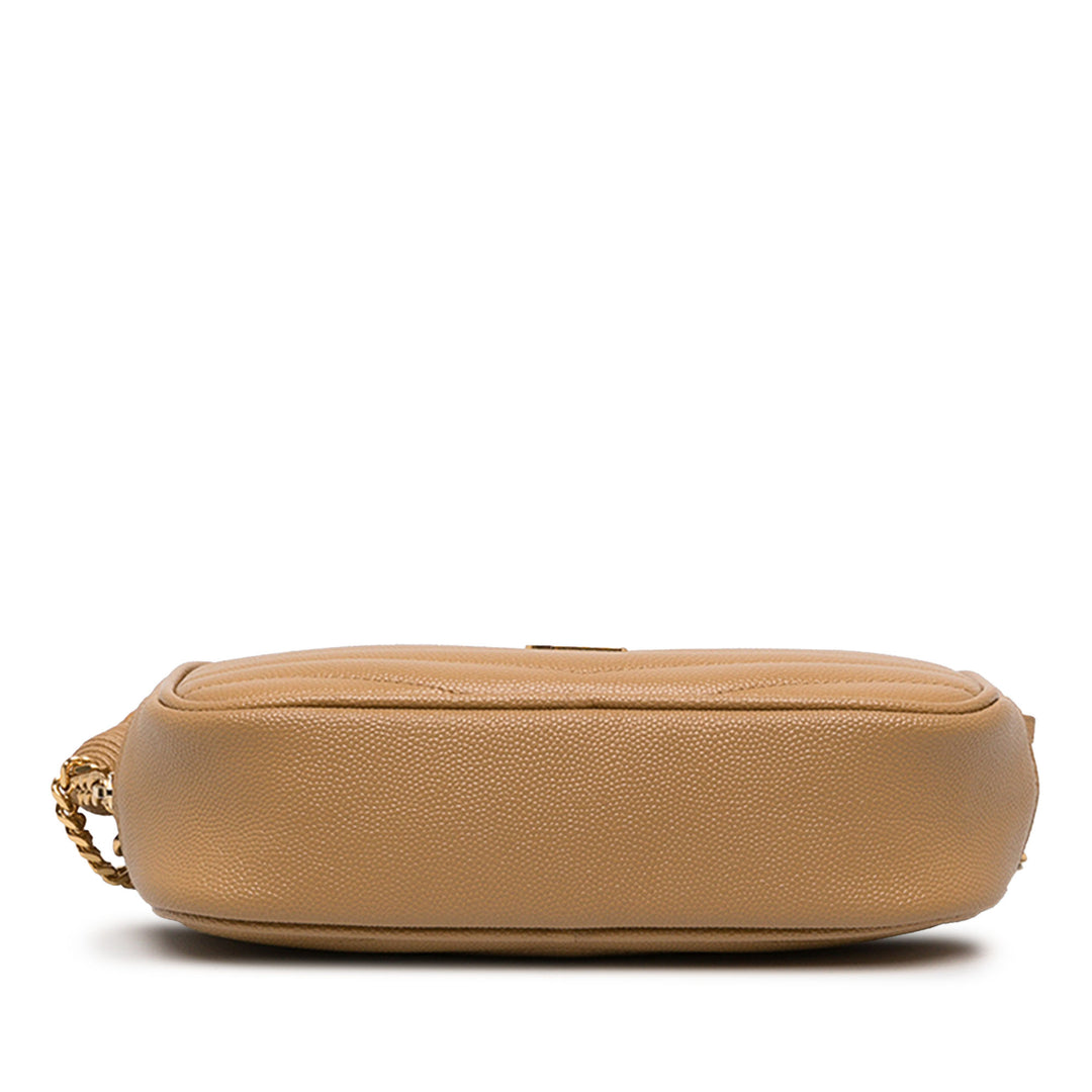 Saint Laurent Sac caméra Chevron Grain de Poudre Lou Monogram Mini Marron – vue 3 – GABY PARIS