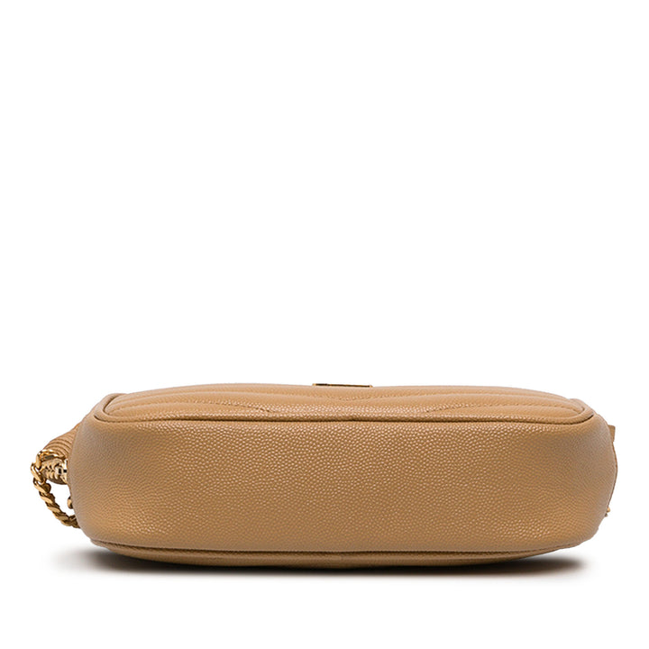 Saint Laurent Sac caméra Chevron Grain de Poudre Lou Monogram Mini Marron – vue 3 – GABY PARIS