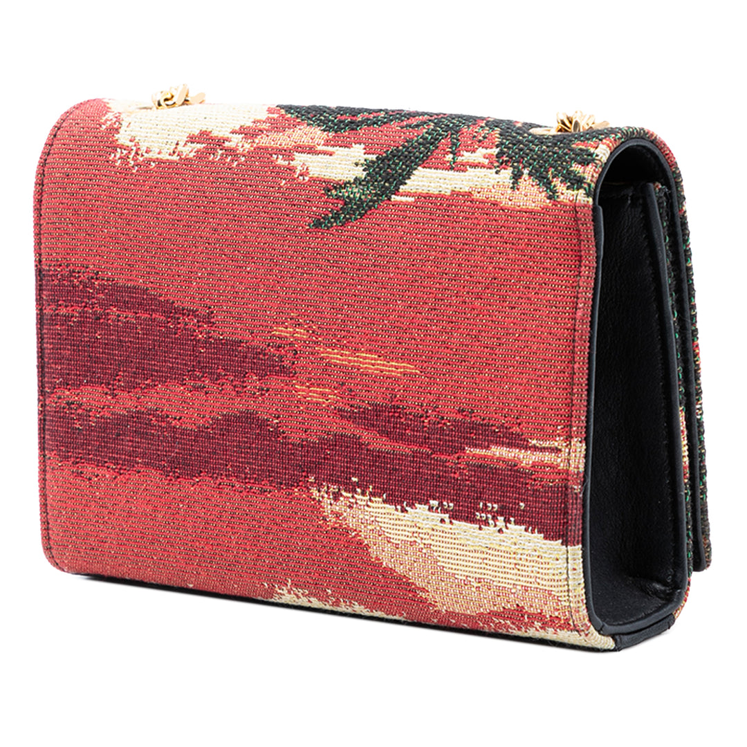 Saint Laurent Small brodé Toile Palm Tree Monogram Kate Sac porté croisé