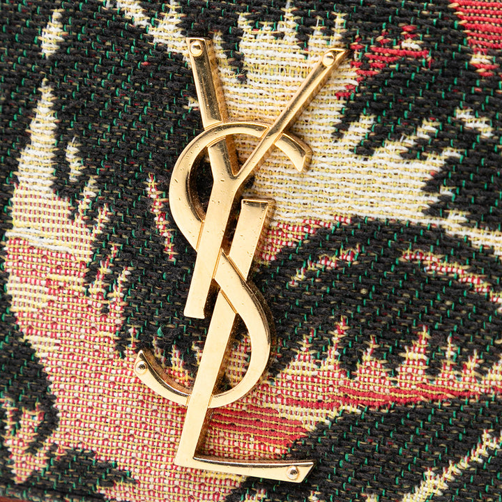Saint Laurent Small brodé Toile Palm Tree Monogram Kate Sac porté croisé