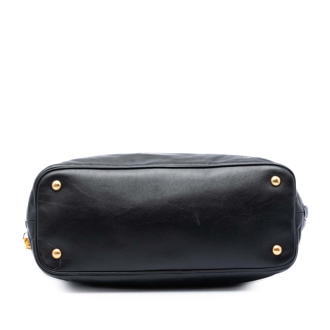 Prada Soft Veau Side Zip Open Convertible Cabas