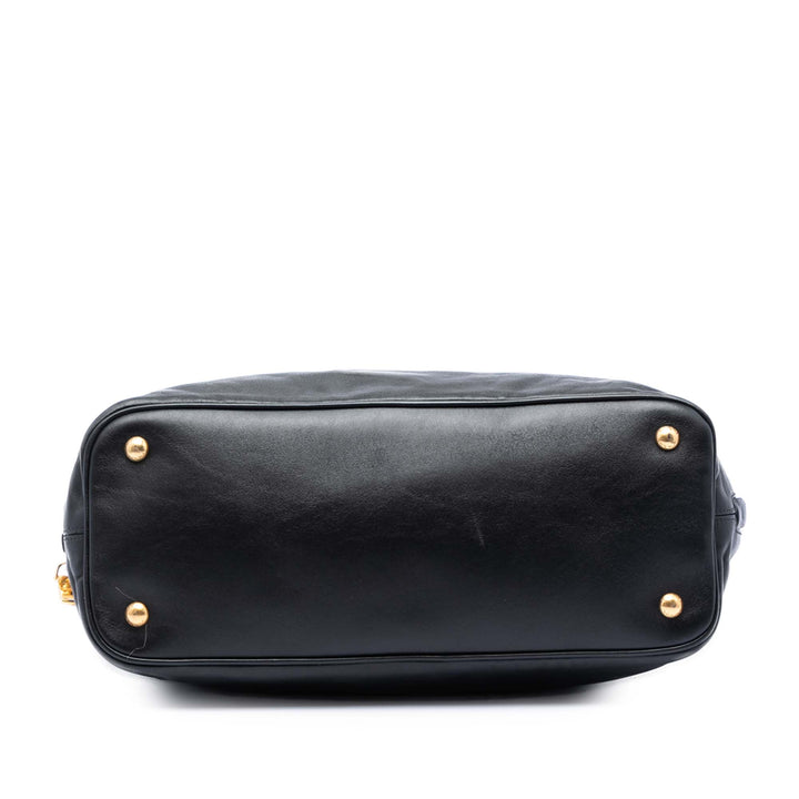 Prada Soft Veau Side Zip Open Convertible Cabas