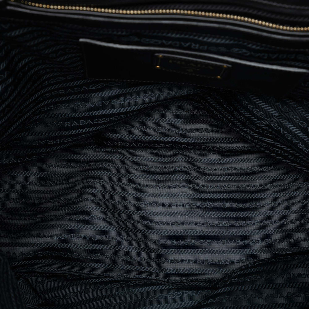 Prada Soft Veau Side Zip Open Convertible Cabas