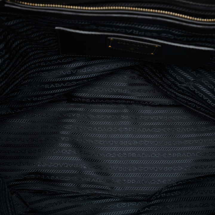 Prada Soft Veau Side Zip Open Convertible Cabas