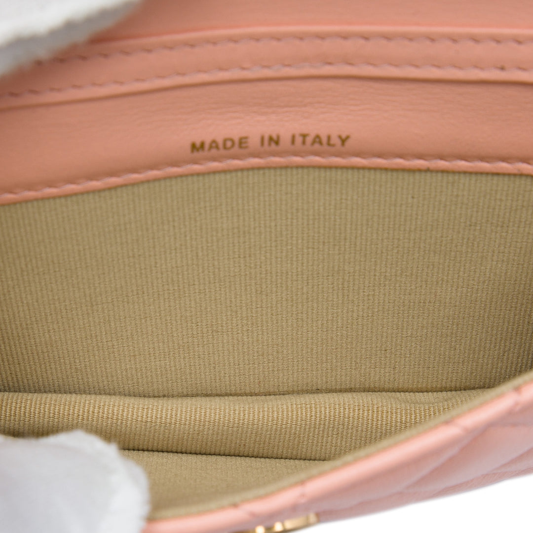 Chanel Perle Crush Pochette avec chaîne Mini Cuir d'agneau Rose – vue 4 – GABY PARIS