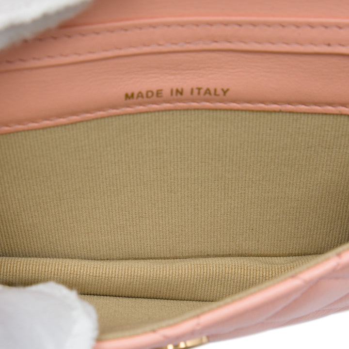 Chanel Perle Crush Pochette avec chaîne Mini Cuir d'agneau Rose – vue 4 – GABY PARIS