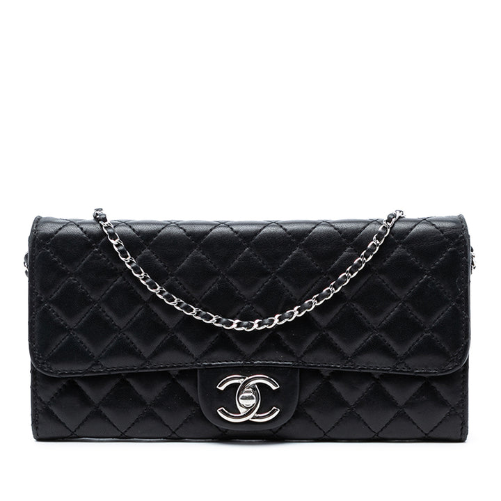 Chanel CC Matelassé Cuir d’agneau East West Wallet on Chain