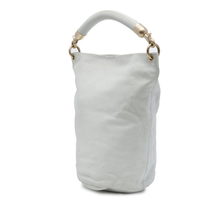 CC Sac seau Cuir de veau Blanc
