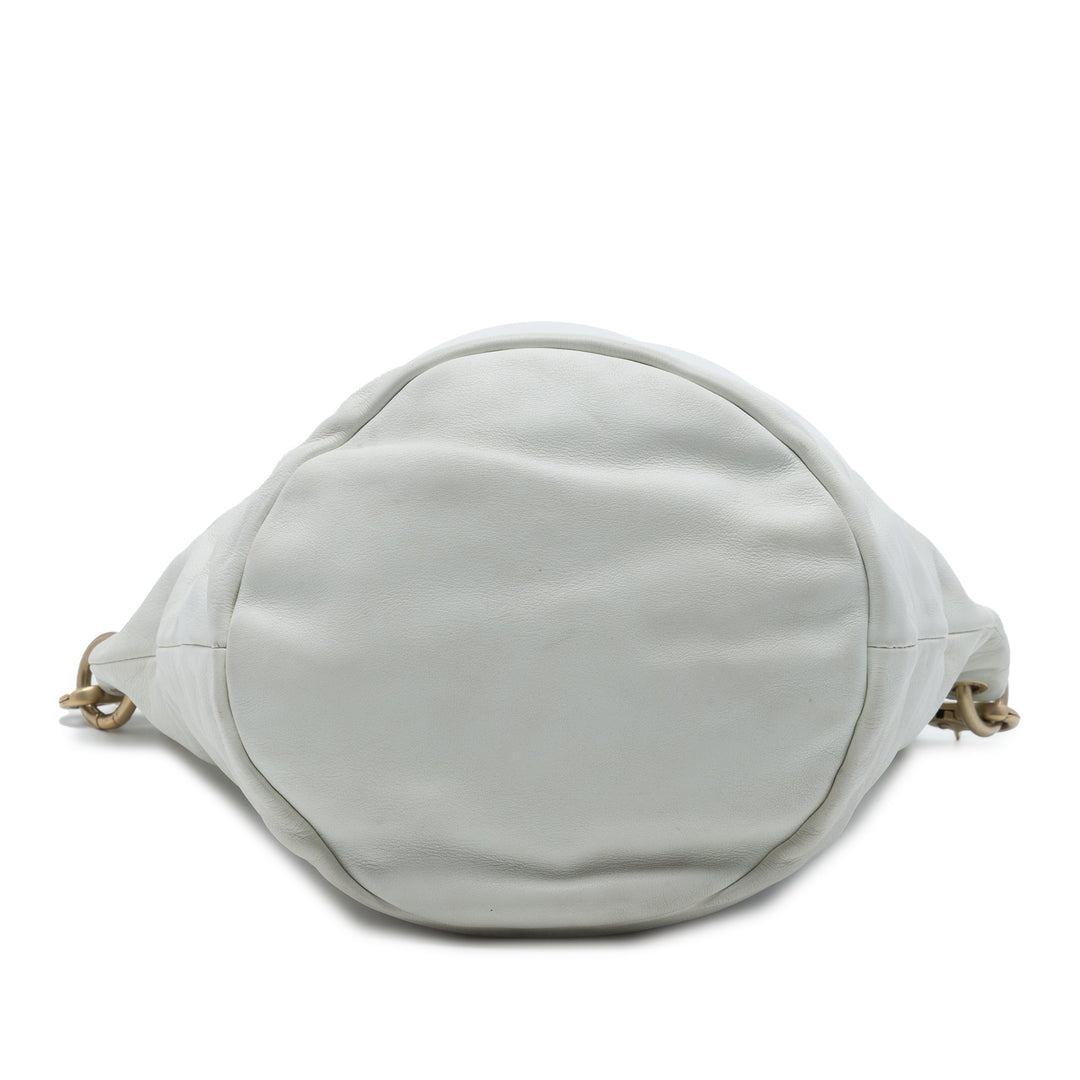 CC Sac seau Cuir de veau Blanc