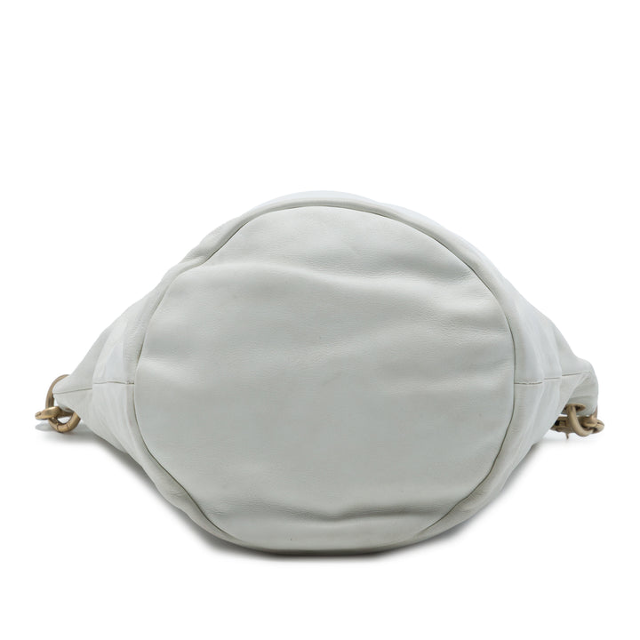 CC Sac seau Cuir de veau Blanc