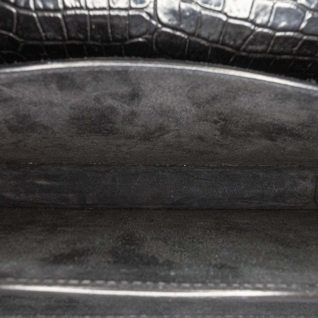 Saint Laurent Medium Croc Embossed Cuir Sunset Sac porté croisé Noir – GABY PARIS Authentique