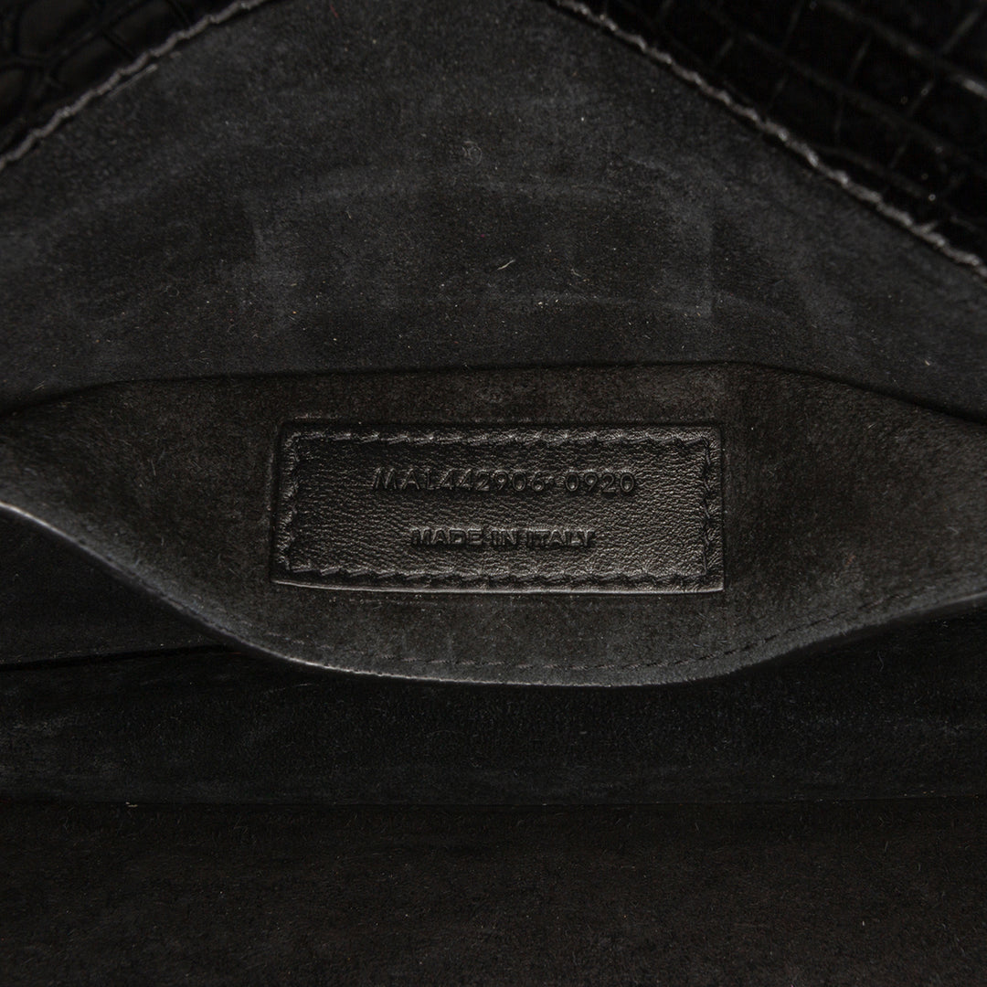 Saint Laurent Medium Croc Embossed Cuir Sunset Sac porté croisé Noir – GABY PARIS Authentique