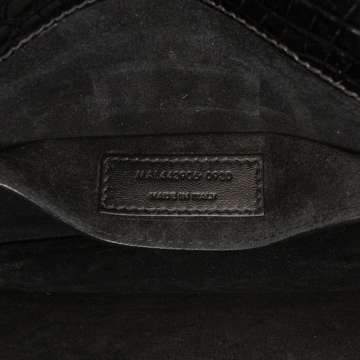 Saint Laurent Medium Croc Embossed Cuir Sunset Sac porté croisé Noir – GABY PARIS Authentique