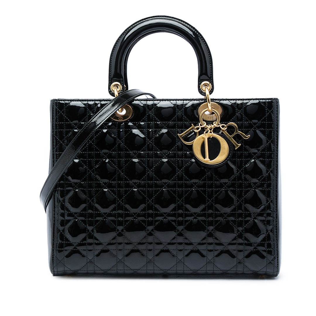 Dior Lady Dior Cannage Grand Noir – vue principale – GABY PARIS