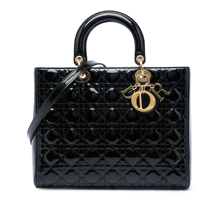 Dior Lady Dior Cannage Grand Noir – vue principale – GABY PARIS