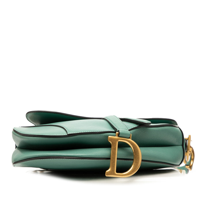 Dior Saddle Sac Mini Cuir de chèvre Vert – vue 3 – GABY PARIS