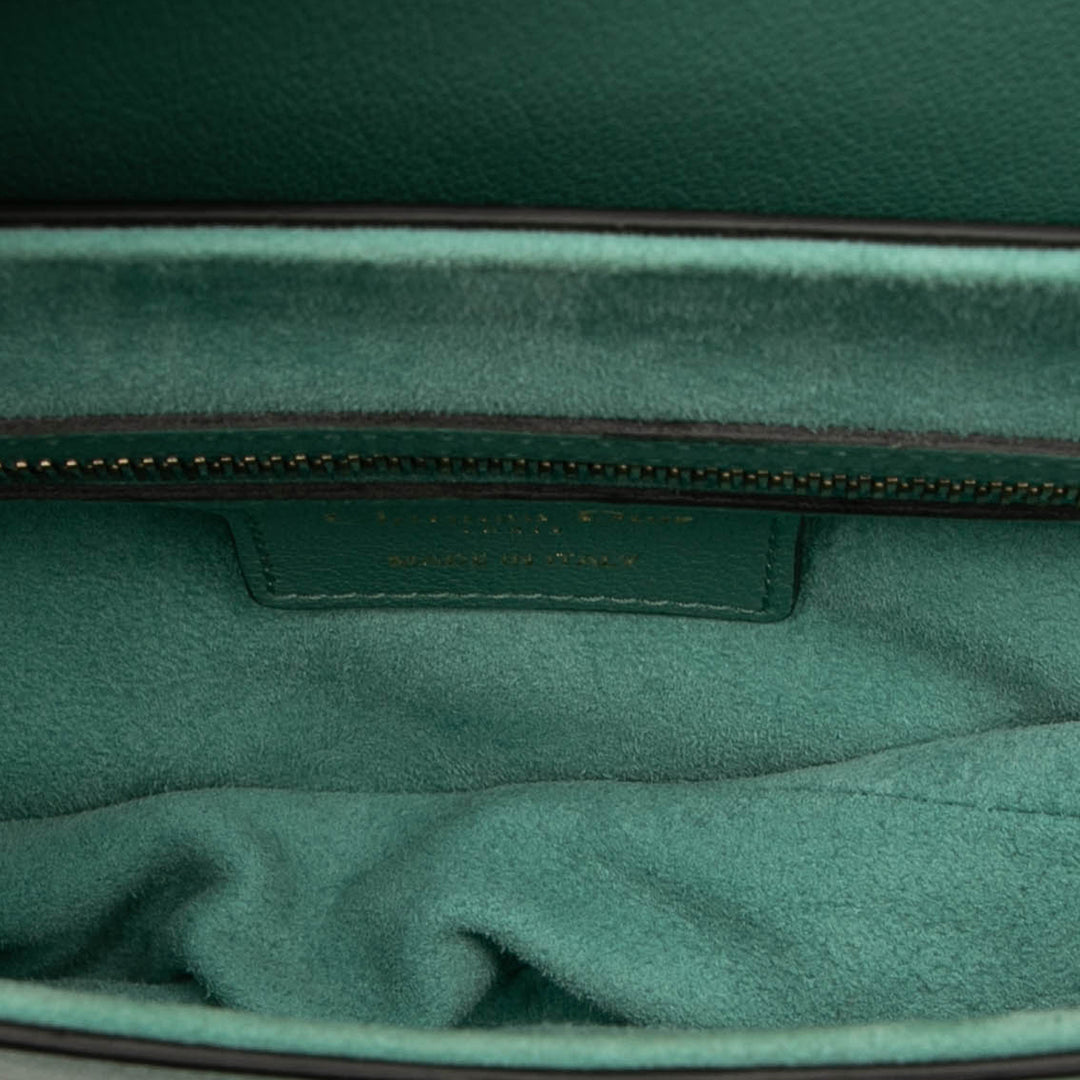 Dior Saddle Sac Mini Cuir de chèvre Vert – vue 4 – GABY PARIS