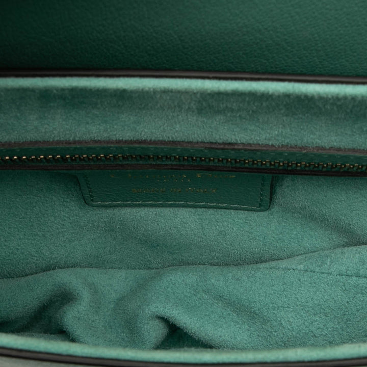 Dior Saddle Sac Mini Cuir de chèvre Vert – vue 4 – GABY PARIS