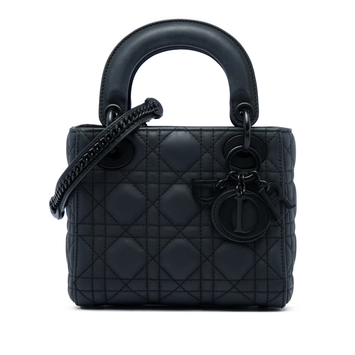 Dior Lady Dior Ultra Matte Cannage Mini Cuir de veau Noir