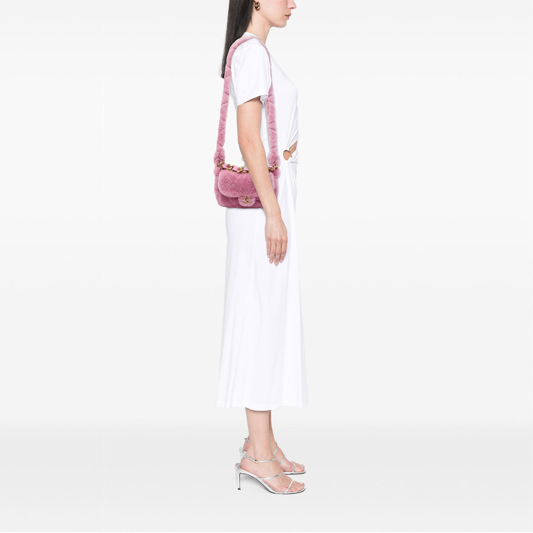 Chanel Sac à main Matelassé Shearling Coconing Rabat simple Matière naturelle Rose – vue 6 – GABY PARIS