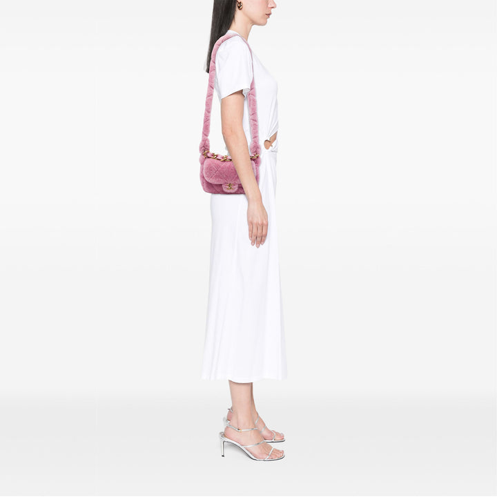 Chanel Sac à main Matelassé Shearling Coconing Rabat simple Matière naturelle Rose – vue 6 – GABY PARIS