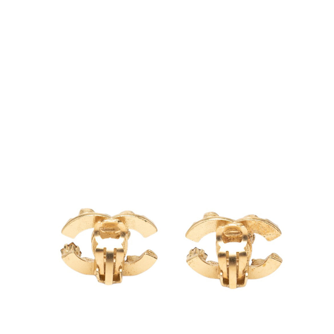 Chanel CC plaqué Gripoix Clip On Boucles d’oreilles