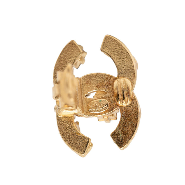 Chanel CC plaqué Gripoix Clip On Boucles d’oreilles