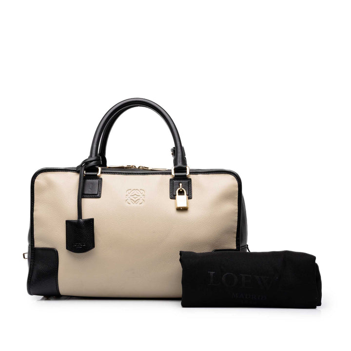 LOEWE Sac à main Bicolore Amazona 36 Noir – vue 7 – GABY PARIS