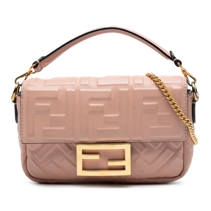Fendi Mini Zucca embossé Cuir Baguette Sac – GABY PARIS Authentique